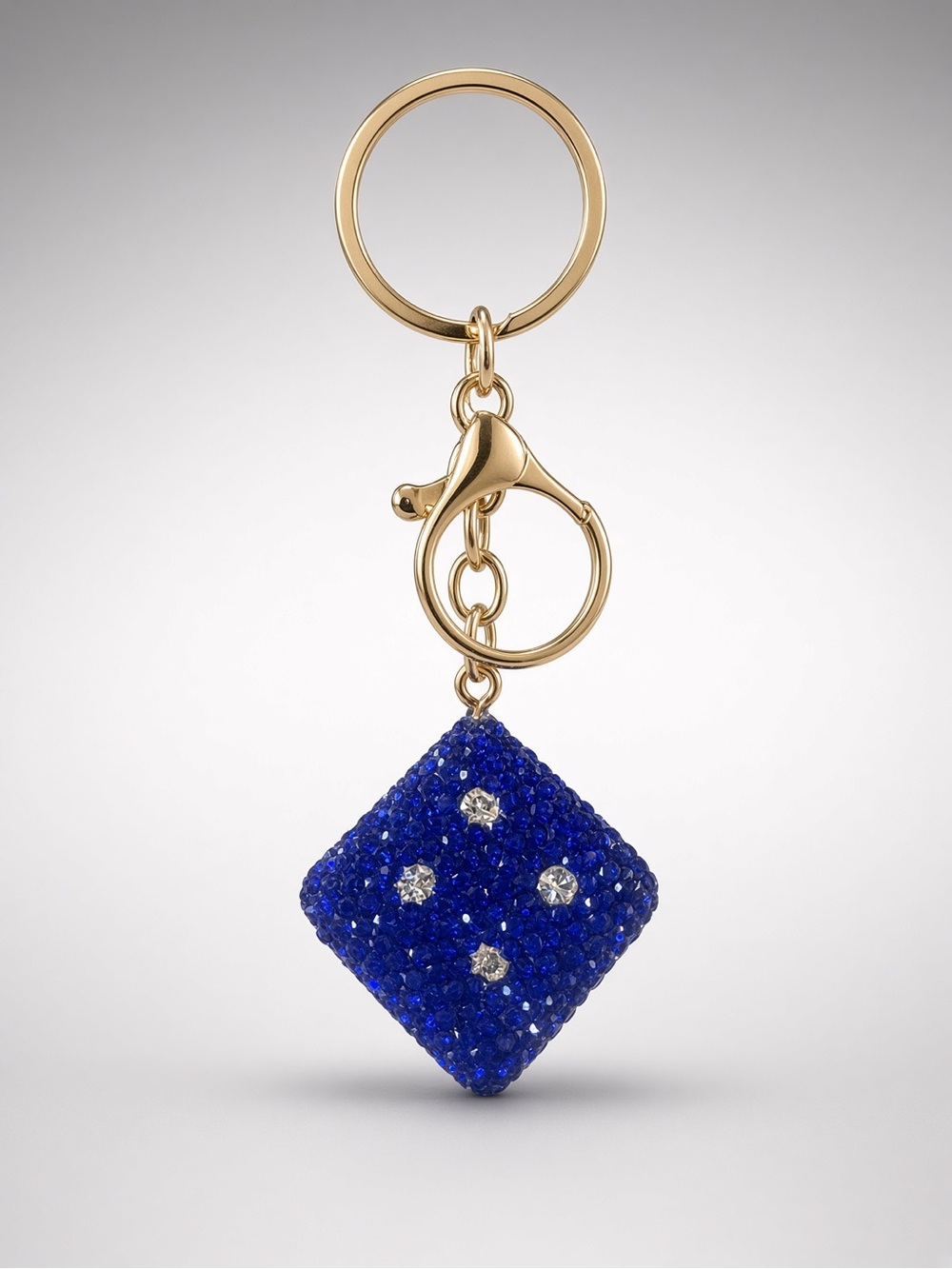 Blue crystal rhinestone charm Keychain